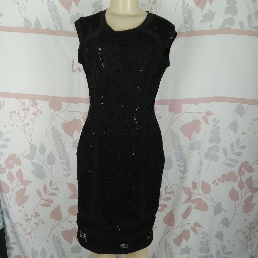 Candalite Women's Evening Cocktail Party Dress Stretch Size Medium